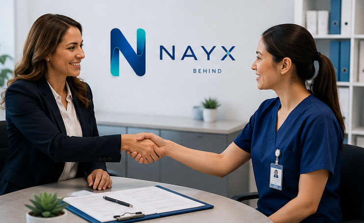 Nayx interview and handshake